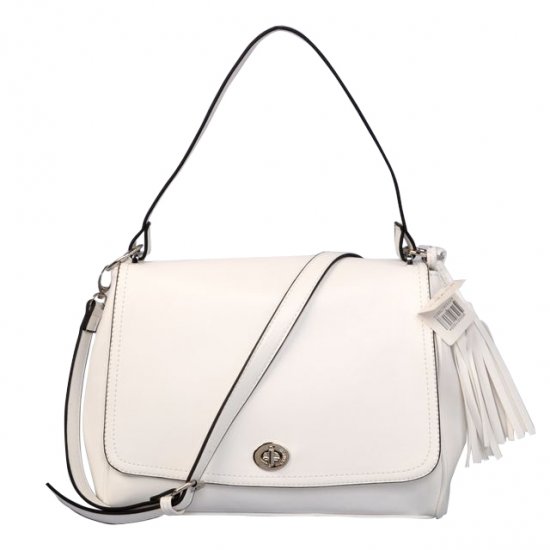 Coach Turnlock Medium White Shoulder Bags AYP | Coach Outlet Canada